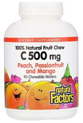 Natural Factors - C 500 mg (Peach, Passionfruit, Mango) - 90 chews