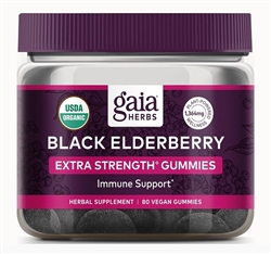 gaia herbs elderberry extra strength 80 gummies