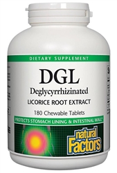 Natural Factors - DGL (Deglycyrrhizinated Licorice Root Extract) - 180 chewable tabs