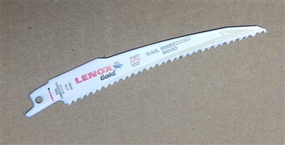 Lenox Gold Power Arc 6" - 6TPI Heavy Duty Wood Cutting Reciprocating Saw Blade