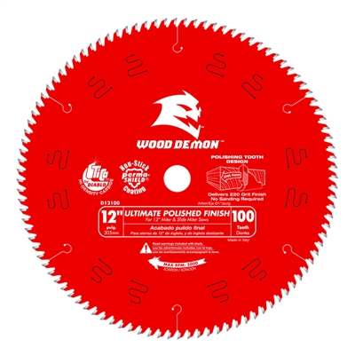 12" x 100T Carbide Tipped Diablo Saw Blade