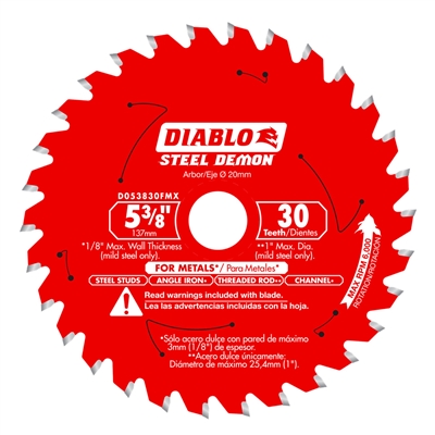 5 3/8" x 30T Diablo Saw Blade for Med Metal