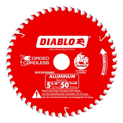 5 3/8" x 50T Diablo Saw Blade for Aluminum