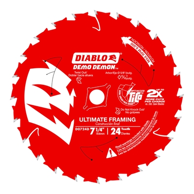7 1/4" x 24T Ultimate Carbide Tipped Diablo Saw Blade