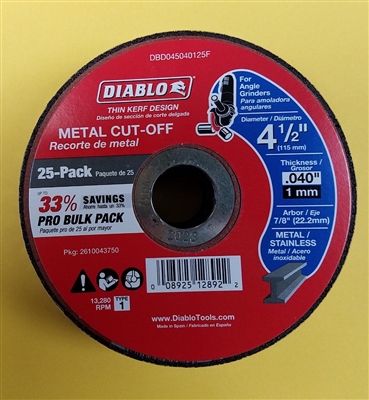 Chop Saw Wheel - Cut-Off Wheel - 4 1/2" x .040" x 7/8"