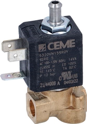 Ascaso Solenoid Valve 1/8"F Connections 120V
