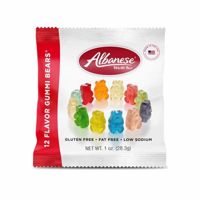 Albanese Worlds Best, 12 Flavour Gummi Bears (Fun Size bag 1oz/ 28.3g)