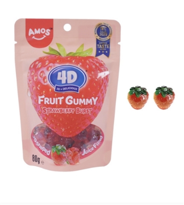 AMOS 4D Fruit Gummy Strawberry Burst Peg Bag