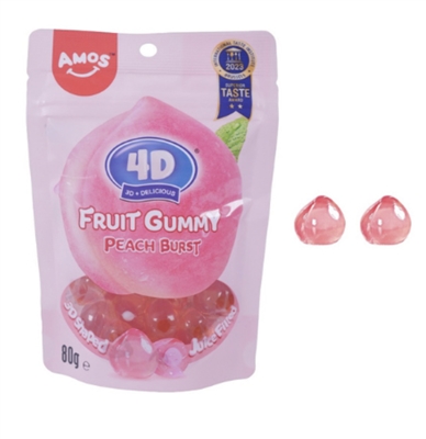 AMOS 4D Fruit Gummy Peach Burst Peg Bag