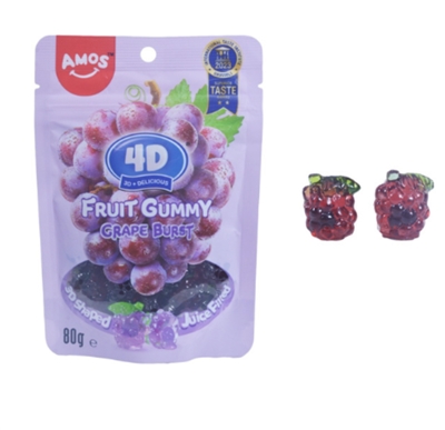 AMOS 4D Fruit Gummy Grape Burst Peg Bag
