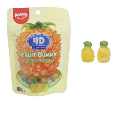 AMOS 4D Fruit Gummy Pineapple Burst Peg Bag