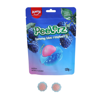 AMOS Peelerz Gummy Blue Raspberry Peg Bag