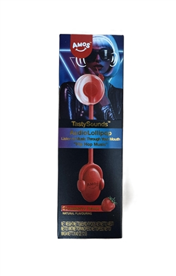 Amos TastySounds Lollipop - Strawberry Flavour