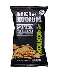 BAKED IN BROOKLYN - Sour Cream & Onion Pita Chips 170g (large) [12]