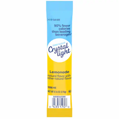Crystal Light lemonade drink mix  (single sachet) 0.14oz/ 3.96g