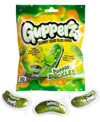 Gupperz Gummy Liquid Filled Popperz - Poppin' Pickles