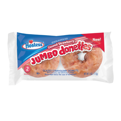 Hostess Jumbo Glazed Strawberry Donettes (2pack)