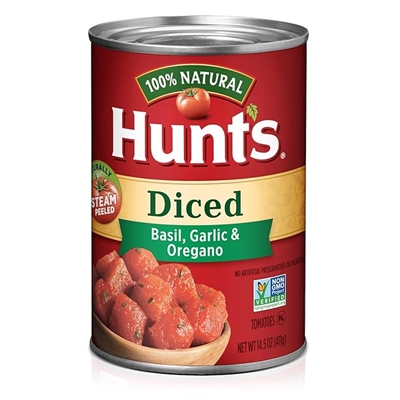 Hunts Basil, Garlic and Oregano Diced Tomatoes