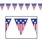American Patriotic Pennant Banner (Plastic)