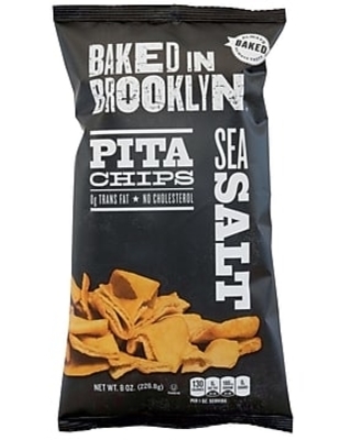 BAKED IN BROOKLYN - Sea Salt Pita Chips 170g (large) [12] CLEARANCE