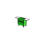 EXTEX4106TCSGNBK 41" 6 Drawer Slide Top Tool Cart, Lime Green