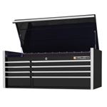 EXTGW552508CHBKC 55in 8-Drawer Top Chest, Black- Chrome Handles