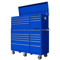 Extreme Tools Inc-7 Drwr Top Chest 11 Drwr Roller Cabinet Combo-BLU