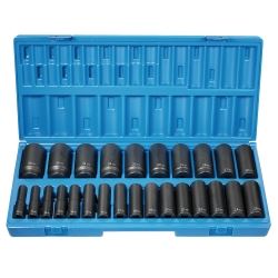 Grey Pneumatic-26 PC 1/2" DR 12 PT DEEP LENGTH METRIC SET