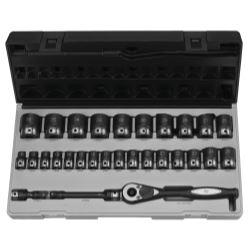 Grey Pneumatic-1/2" Dr. 29pc Metric Duo-Socket Set - 6 Pt.