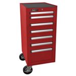 HOMRD08018070 18" H2Pro Series 7-Drawer Side Cabinet-Red