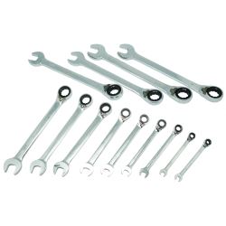 K Tool International-13-piece SAE Ratcheting Reversible Wrench Set