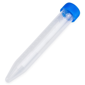 15ml Centrifuge Tube, Economy, PP Material, Printed Graduation, Blue Cap