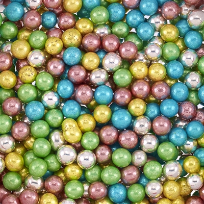 ASSORTED COLOR METALLIC DRAGEES - 6.5MM