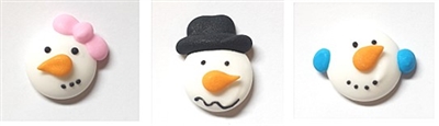 Royal Icing Small Snowman Face Assortment