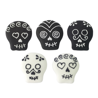 Royal Icing Day Of The Dead Deco - Black & White Assortment