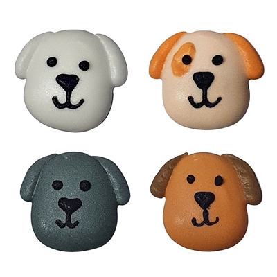 Royal Icing Dog Face Assortment (4 Styles) (7/8")