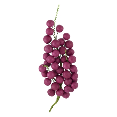 Grape Bunch With Leaves - Wine Red