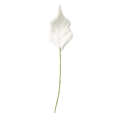 Small Formal Rose Leaf Wired - White