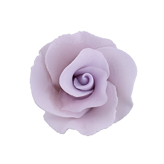Small Gum Paste Formal Rose On A Wire - Lavender