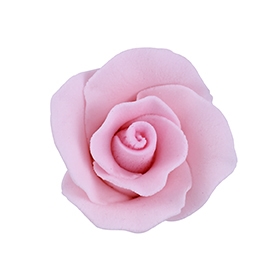 Small Gum Paste Formal Rose On A Wire - Pink