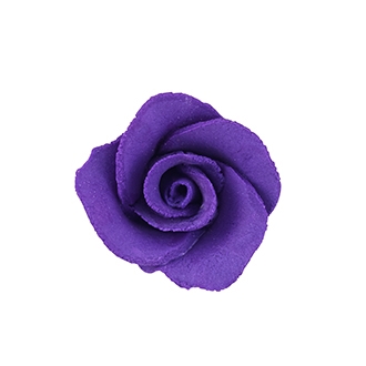 Small Gum Paste Formal Rose On A Wire - Purple