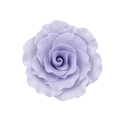Large Gum Paste Formal Rose On A Wire -  Lavender