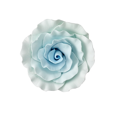 XXL Gum Paste Formal Rose On A Wire - Blue