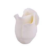 Gum Paste Formal Rosebud On A Wire - White