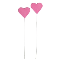 Gum Paste Heart On A Wire - Pink
