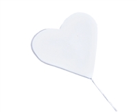 Gum Paste Heart On A Wire - White