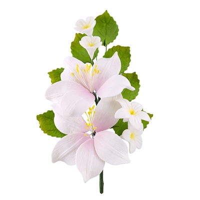 Gum Paste Lily Spray - White