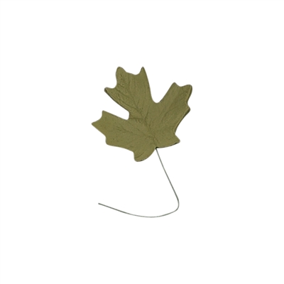 Medium Gum Paste Maple Leaf On A Wire - Moss Green