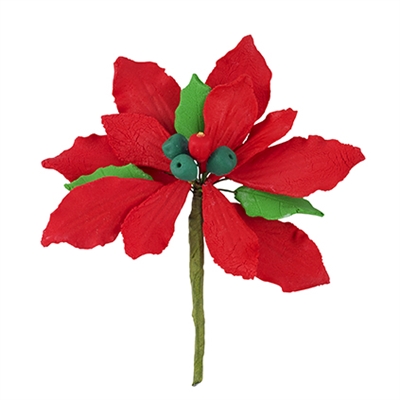 Medium Gum Paste Deluxe Poinsettia - Red