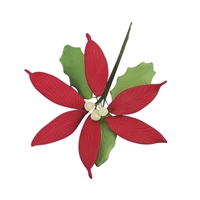 Medium Gum Paste Poinsettia - Red